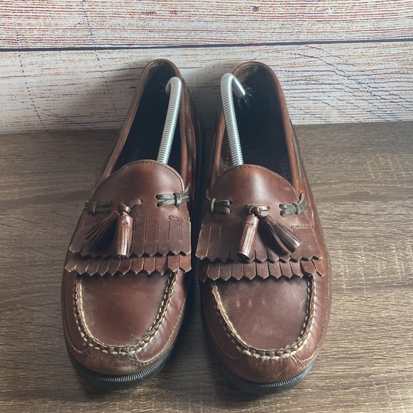 Vintage Mens SaddleBred Hector Brown Leather Loafers Size 11 - Picture 2 of 9